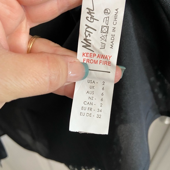 Nasty Gal MIDI Skirt Black With White Polka Dots Size 2 - Picture 6 of 8